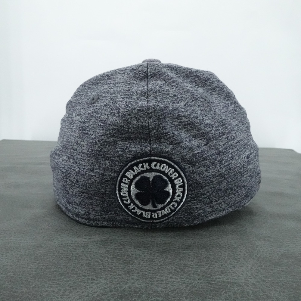 Black Clover Hat Cap Mens S/M Gray Stretch Performance Lucky Clover Golf - Picture 3 of 8